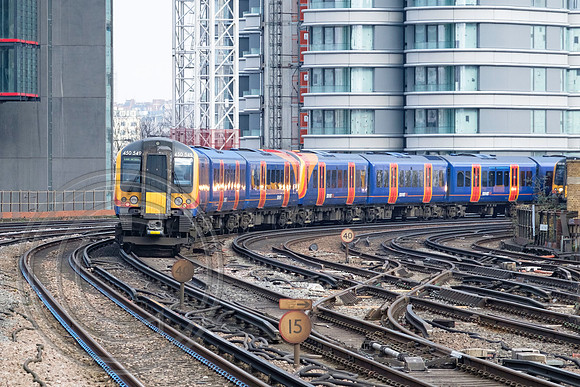South West Trains 450549, passing Vauxhall on 16th February 2017.