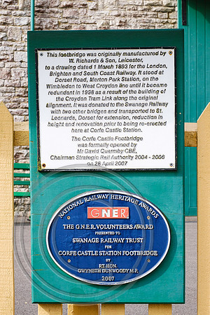 National Railway Heritage Awards Plaque Corfe Castle 05052022 - DSCF4153