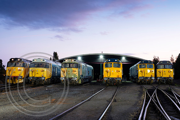 Oct 2018 11/10-25/10 Class 50 line up SVR Kidderminster 03102018 - DSCF6605
