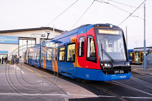 Oct 2018 25/10-14/11 399204 Nunnery Supertram depot Tram Train Launch 25102018 - DSCF6990