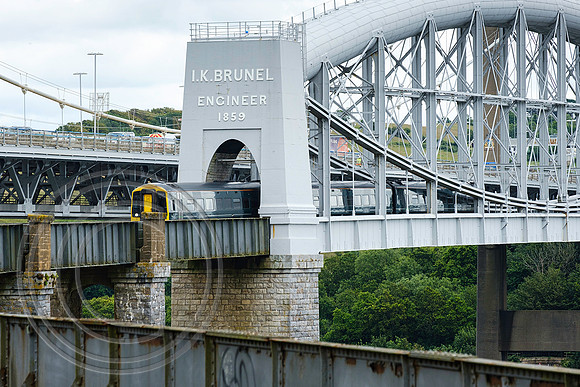 GWR class 158 crossing the Royal Albert Bridge Saltash 09072021 - DSCF7304