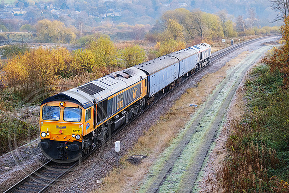 66723 + 66747 5Z11 Colne Bridge 23112020 - DSCF0298