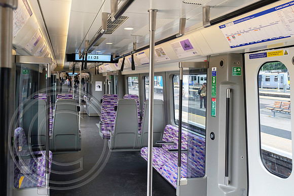 Seating inside TfL Rail 345005 on 22nd June 2017.