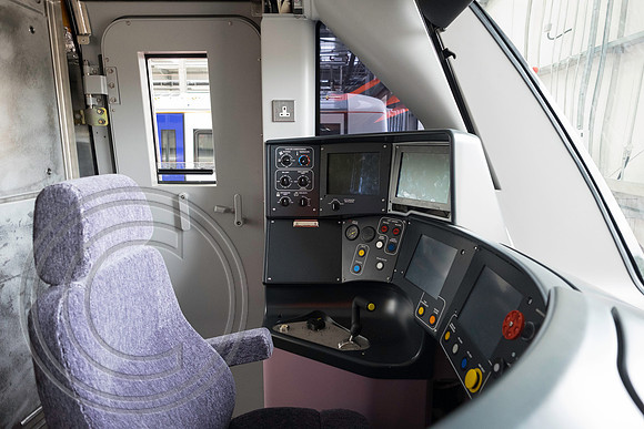 Class 345 cab Press Event at Bombardier Transportation UK Derby 29072016 2
