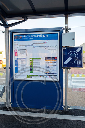 Travel Information poster Rotherham Parkgate Tram Train Launch 25102018 - DSCF7068
