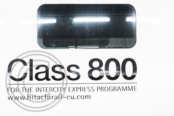 Class 800 branding on carriage 815001 Peterborough 09062015