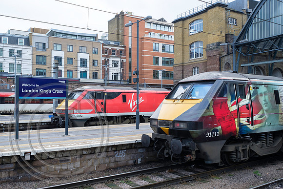 Class 91 line up at Kings Cross 15022017