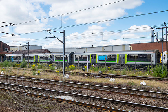 Spare TSOL vehicles from former London Midland 321s Wabtec Doncaster 18072016
