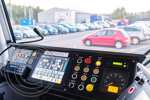Driver's Console 399204 Nunnery Supertram depot Tram Train Launch 25102018 - DSCF6996